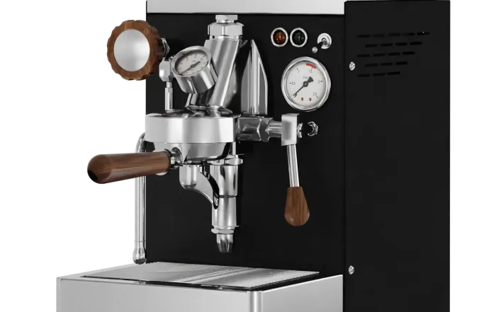 Siebträgermaschine Elba V V2 Schwarz - Nussbaum