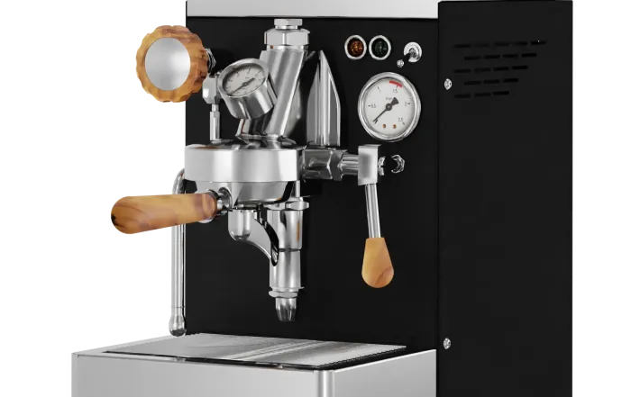 Siebträgermaschine Elba V V2 Schwarz - Olivenholz