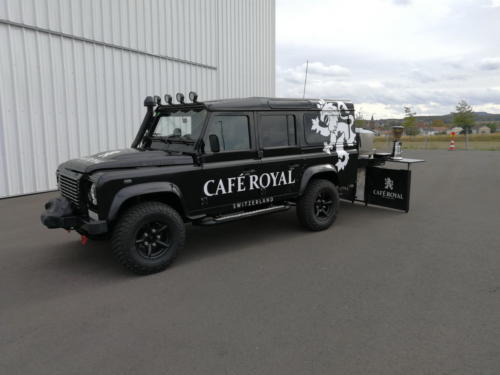 Defender Cafe Royal Espressomobil , das neue Allrad Kaffeemobil.